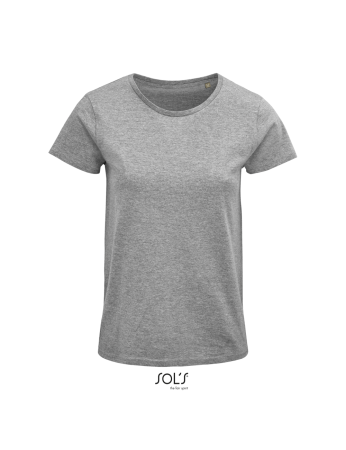 T-Shirt με οργανικό βαμβάκι (Crusader women 03581) γκρι μελαντζέ